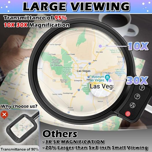 Magnifying Glass 10X Desk Lamp with Light