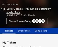 Luke Combs Slane x1 Ticket (Standing)