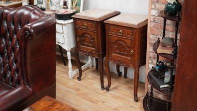 Pair of Antique French Oak Bedside Cabinets