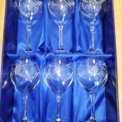 Duiske Handcut Grape and Vine Wine Glass Set