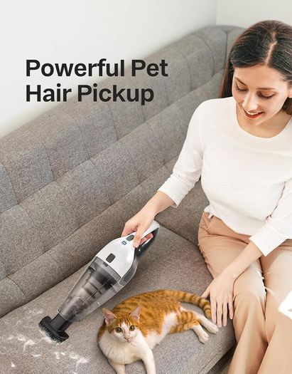 Vacuum Cleaner, Powerful Suction Portable Lightweight Hand Held Vacum Cordless with 25-30Mins Long Runtime Rechargeable Battery Quick Charge for Home Car Carpet Stairs Pet Hair Cleaning