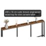 200 cm Narrow Console Table with Power Outlet, 18 cm Skinny Sofa Table, Long Behind Couch Table with Charging Station, for Entryway, Hallway, Living Room, Rustic Brown and Black Image 3