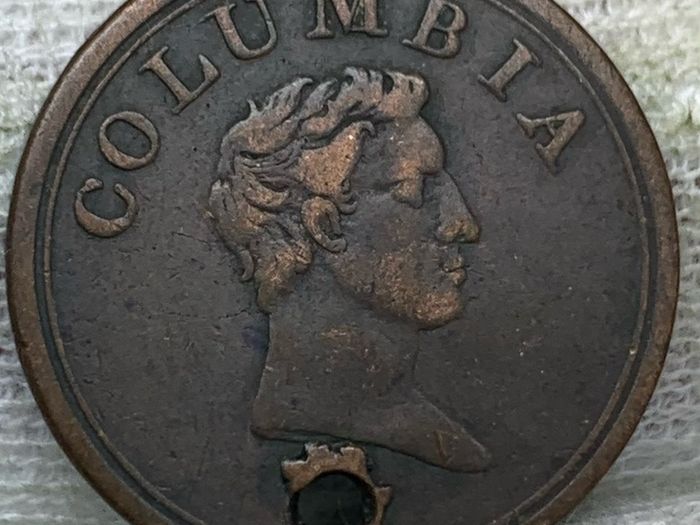 Great Britain c.1820 Columbia Farthing Token EF