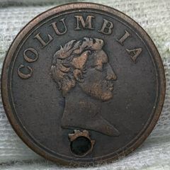 Great Britain c.1820 Columbia Farthing Token EF