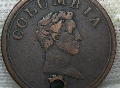 Great Britain c.1820 Columbia Farthing Token EF