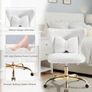 Vanity Chair with Gold Wheels & Bow Pillow, girl's office chair Image 4