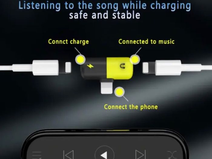 Mini 2in1 8 Pin Audio Adapter Charger For iPhone 11 12 X SE MAX XR 8 7