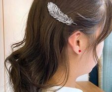 feather style hair pin