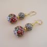 Handmade Afghani Design Colorful Enamel Drop Earrings Image 7