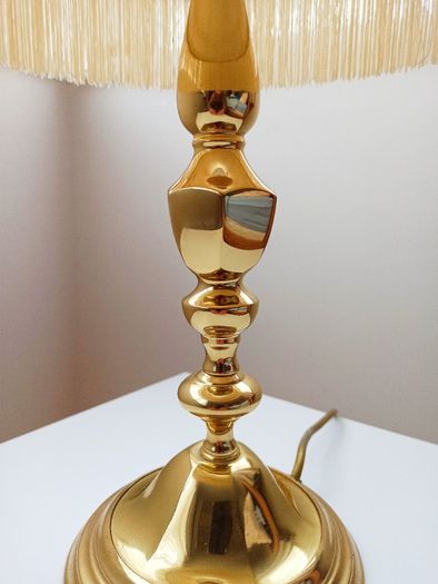 Vintage brass table lamp with original lamp shade by Endon Lighting Leeds  height 51cm