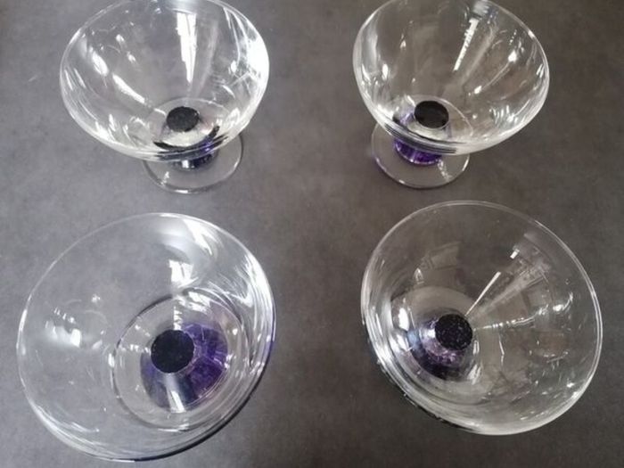 4 Crystal Dessert Bowls