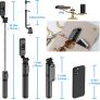4 in 1 Selfie Stick Tripod, 40 Inch 101cm Extendable and Portable Selfie Stick with Detachable Wireless Remote & Tripod Stand Compatible with iPhone 13 12 11/Galaxy/Huawei (FREE POSTAGE) Image 5