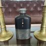 Edwardian Pewter Glass and Leather Gentlemans Hip Flask Image 3