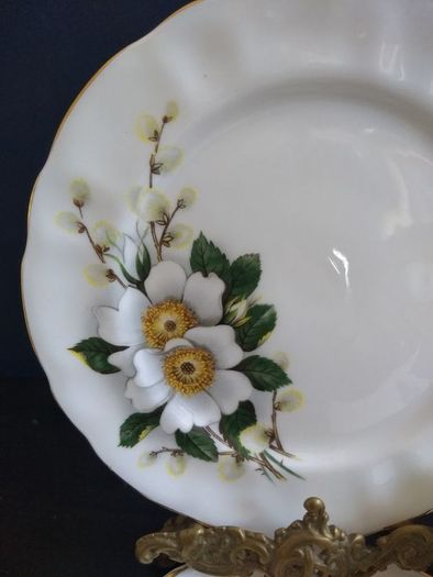 Fabulous Arklow Pottery Bone China Trio in Excellent Cabinet Condition - a Lovely Floral Pattern in White, Yellow and Green