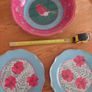 Brand New Carolyn Donnelly Serving Bowl and Plates Set Image 6