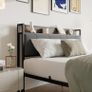 King Size Bed Frame with Wooden Storage Image 3