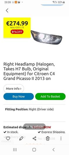 grand picasso headlight  and daytime running light