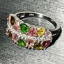 Sterling silver 925 ring with natural Multi-Tourmaline & Natural Zircon. With certificate Image 4