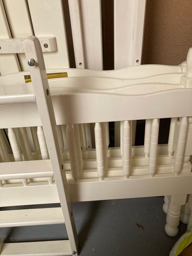 A Beautiful White Bunk Bed. No Mattresses .