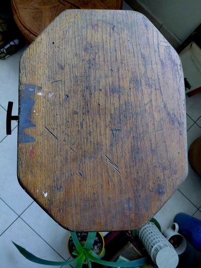 vintage work stool height adjustable