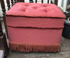 Large vintage Pouffe/Footrest/Stool on 4 castors