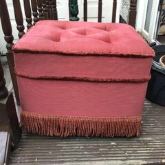 Large vintage Pouffe/Footrest/Stool on 4 castors