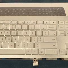 Seenda Wireless Keyboard and Full Size Keyboard, White Silver (New open Box, Keyboard Only No mouse)