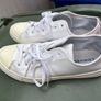 shoes men size 9 used clean converse original white  Lether Image 5