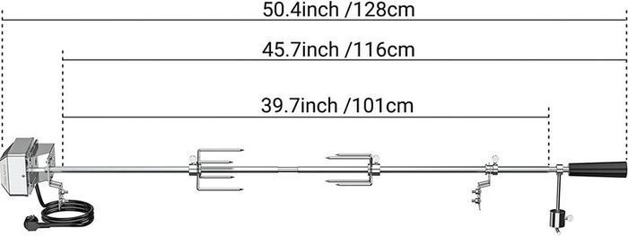 Universal BBQ Skewer Rotisserie Kit with Motor