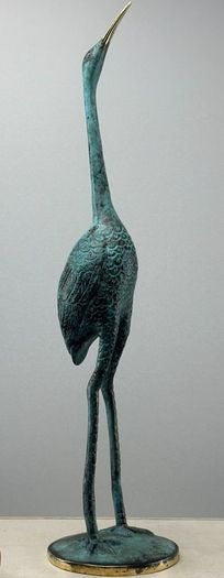 Crane (35cm) - Patinated Bronze