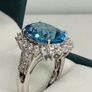 Topaz & White Zircon Statement Halo Ring Image 7