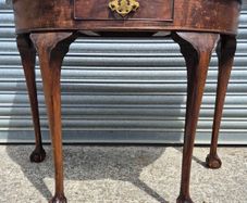 Vintage Mahogany Demi-Lune Console Hall Table with Drawer