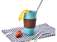 main image for ad Reusable Metal Straws Stainless Steel Bent 8.5cm 5 in Pack