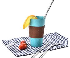 Reusable Metal Straws Stainless Steel Bent 8.5cm 5 in Pack