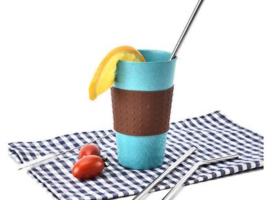 Reusable Metal Straws Stainless Steel Bent 8.5cm 5 in Pack