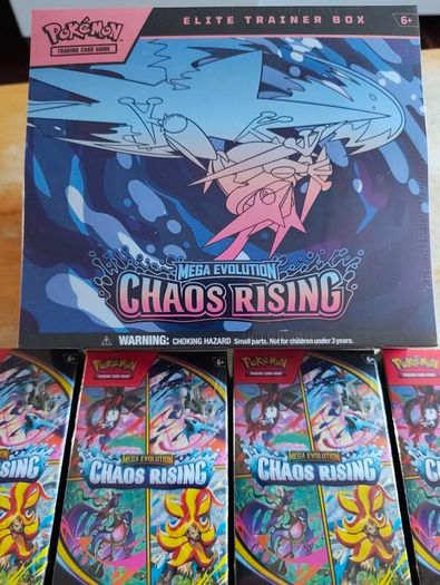 Pokemon Tcg Mega Evolution Chaos Rising Etb Plus Booster Bundles X4
