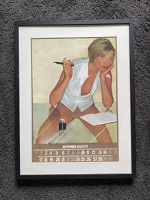 1973 Pirelli Calendar - September Art Framed - 54cm x 73cm