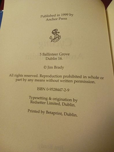 Cycling Around Dublin/ Jim Brady/ 1999/ Signed