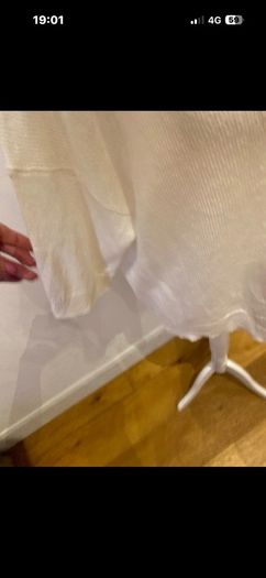 Massimo Dutti cream linen top size 10