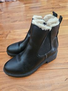 Black leather boots