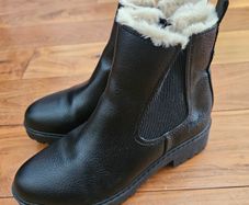Black leather boots