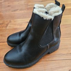 Black leather boots