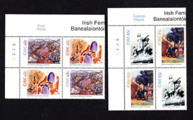 2005 Ireland Female Artists Commemorative Stamp Plate Blocks 1A1A1A1A Mint Never Hinged (MNH)