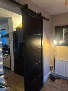 Bavaria black 5 panel barn door