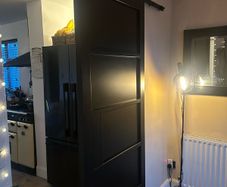 Bavaria black 5 panel barn door