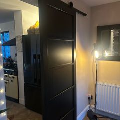 Bavaria black 5 panel barn door