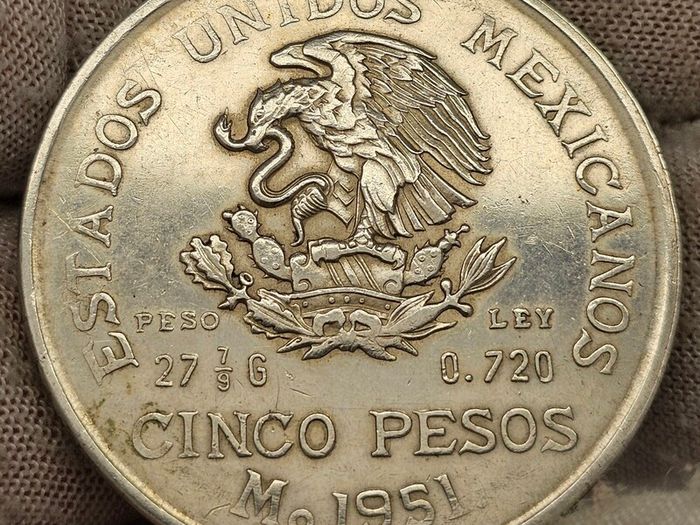 Mexico 1941 Silver  5 Pesos