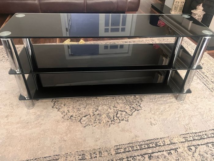 Tv unit black glass