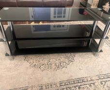 Tv unit black glass