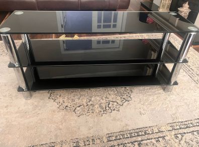 Tv unit black glass